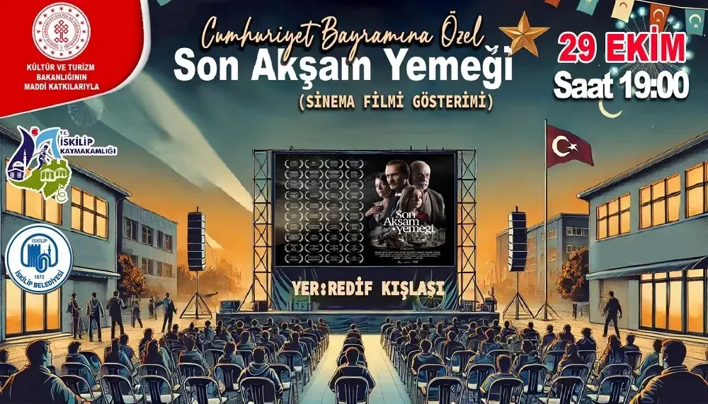 Cumhuriyet Bayramı'na özel, İskilip’te sinema gecesi