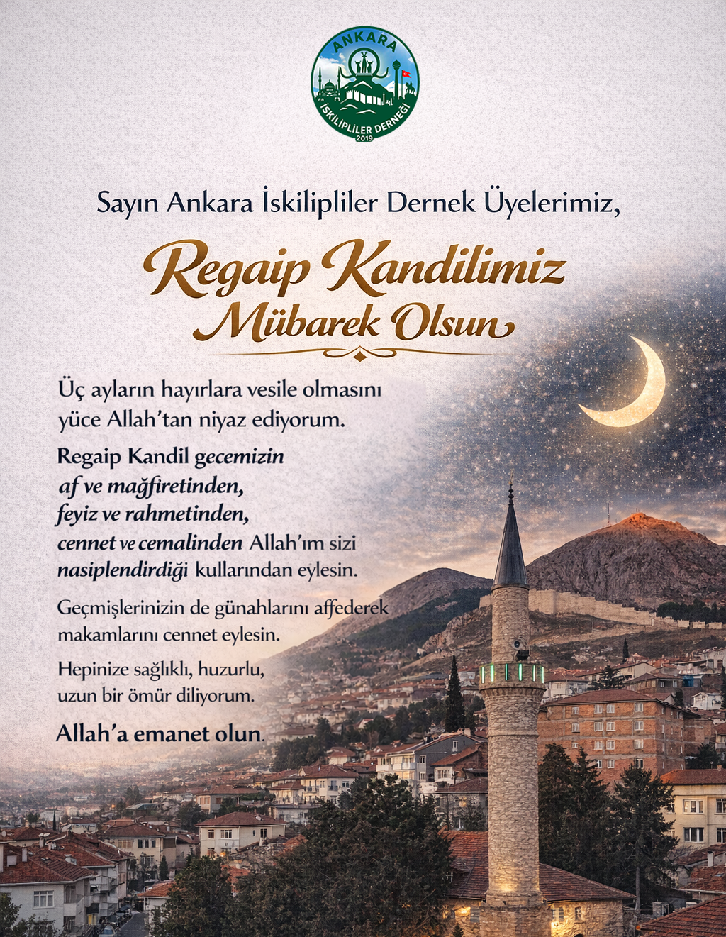 Sayın Ankara İskilipler Derneği Üyelerimiz,